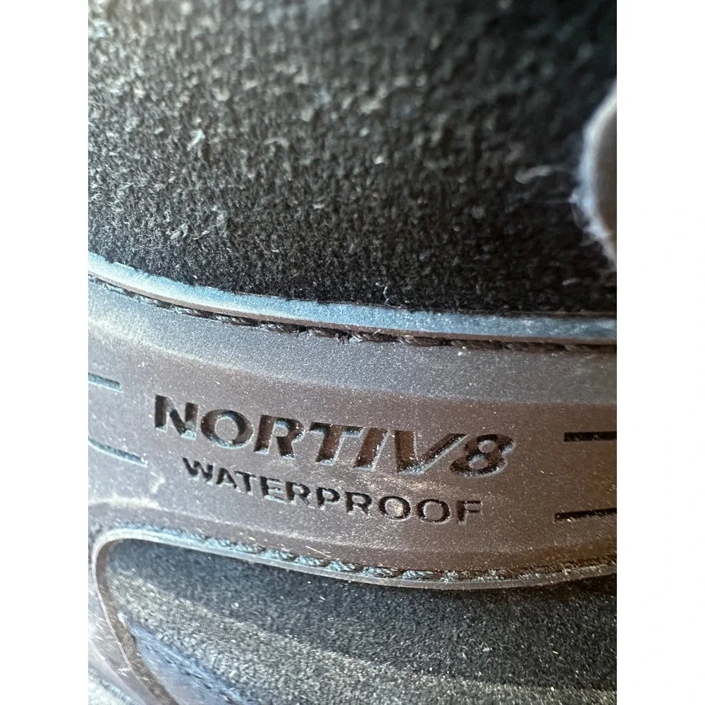 Nortiv8 Mens Waterproof Hiking Boots Black JS19004M Size 8 Mid Top Suede Lug